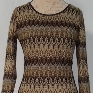 Mystree Brown and Tan Patterned Dress
